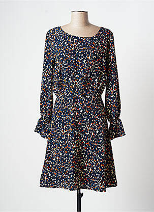 Robe mi-longue manches longues manches longues bleu ROSE femme