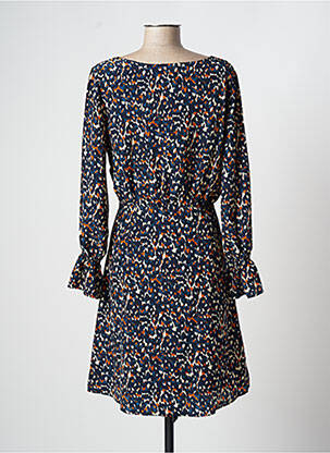 Robe mi-longue manches longues manches longues bleu ROSE femme