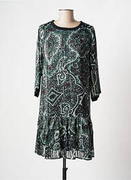 Robe courte manches 3/4 manches 3/4 vert ROSE femme