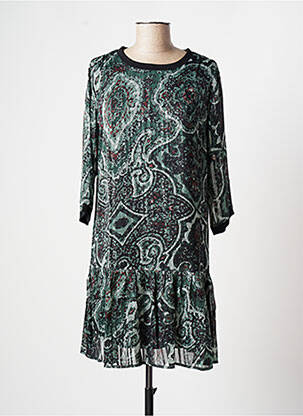 Robe courte manches 3/4 manches 3/4 vert ROSE femme
