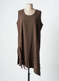 Robe courte sans manche sans manche marron NESLAY femme
