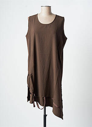 Robe courte sans manche sans manche marron NESLAY femme