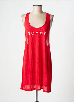 Robe courte sans manche sans manche rouge TOMMY HILFIGER femme