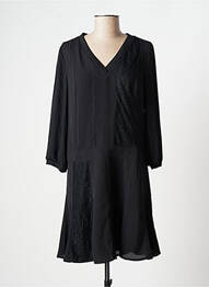 Robe courte manches 3/4 manches 3/4 noir ONE STEP femme