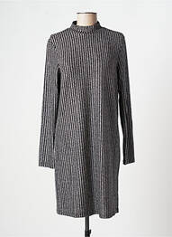 Robe courte fermeture zippée au dos manches longues gris ROSE MON AMOUR femme
