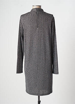 Robe courte fermeture zippée au dos manches longues gris ROSE MON AMOUR femme