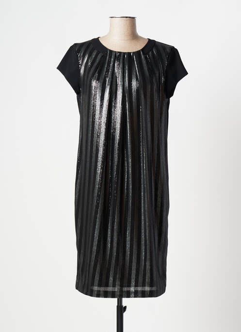 Robe mi-longue coupe fluide manches courtes noir TRUSSARDI JEANS femme