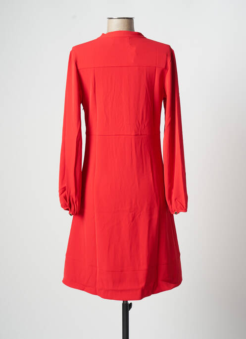 Robe mi-longue manches longues manches longues rouge ROSE femme