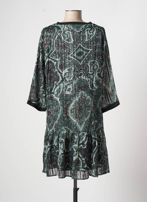 Robe courte manches 3/4 manches 3/4 vert ROSE femme