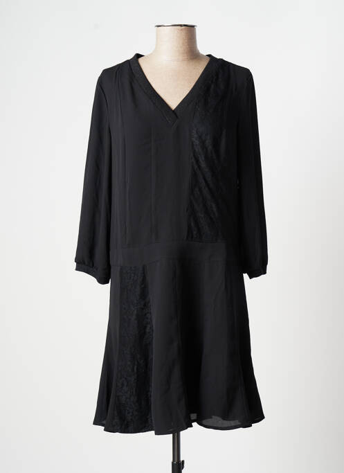 Robe courte manches 3/4 manches 3/4 noir ONE STEP femme