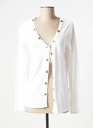 Gilet manches longues stretch blanc FRED SABATIER femme