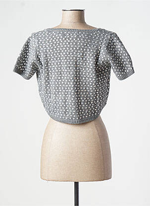 Gilet manches courtes resserrée sur le bas gris LOLLIPOPS femme
