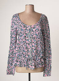 Chemisier imprimé fleurs manches longues bleu TOMMY HILFIGER femme