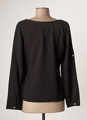 Blouse poignets boutonnés avec fente manches longues noir ROSE MON AMOUR femme