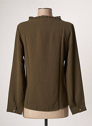 Blouse poignets boutonnés avec fente manches longues vert ROSE MON AMOUR femme