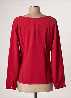 Blouse poignets boutonnés avec fente manches longues rouge ROSE MON AMOUR femme