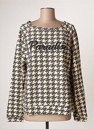 Sweat-shirt stretch manches longues beige ROSE femme