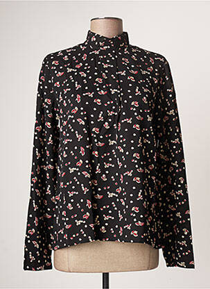 Blouse imprimé fantaisie manches longues noir ROSE femme