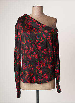 Blouse imprimé fantaisie manches longues noir ROSE femme