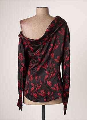 Blouse imprimé fantaisie manches longues noir ROSE femme