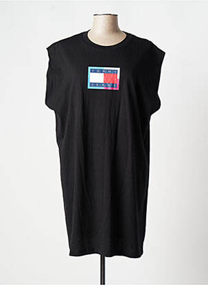 Robe mi-longue manches courtes manches courtes noir TOMMY HILFIGER femme
