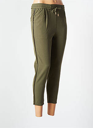 Pantalon 7/8 taille élastique taille normale vert ROSE femme