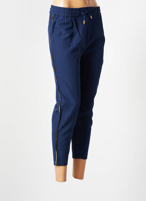Pantalon 7/8 taille élastique taille normale bleu ROSE femme