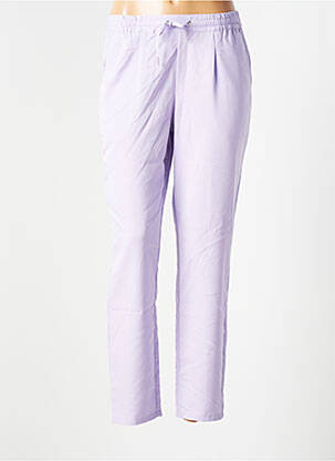 Pantalon droit taille élastique taille normale violet TOMMY HILFIGER femme