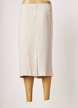 Jupe mi-longue taille haute beige ELENA MIRO femme