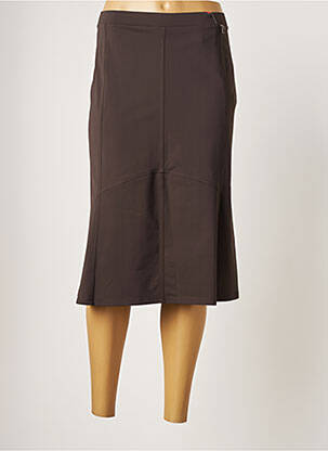 Jupe mi-longue stretch marron FRED SABATIER femme