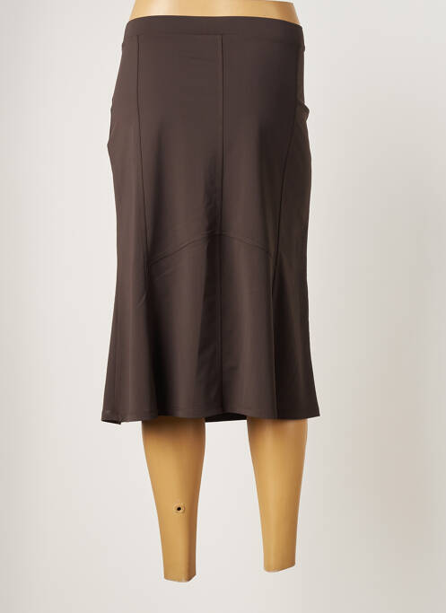 Jupe mi-longue marron FRED SABATIER pour femme