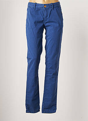 Pantalon chino fermeture zippée sous rabat boutonné taille normale bleu TOMMY HILFIGER femme