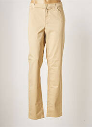 Pantalon droit fermeture zippée sous rabat boutonné taille normale beige TRUSSARDI JEANS femme