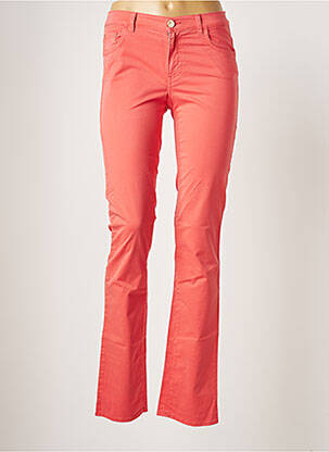 Pantalon droit fermeture zippée sous rabat boutonné taille normale orange TRUSSARDI JEANS femme