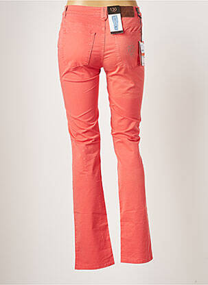 Pantalon droit fermeture zippée sous rabat boutonné taille normale orange TRUSSARDI JEANS femme