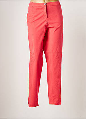 Pantalon chino fermeture zippée sous rabat boutonné taille normale rouge ELENA MIRO femme