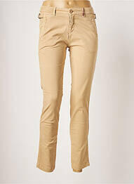 Pantalon chino fermeture zippée sous rabat boutonné taille normale beige STAR CLIPPERS femme