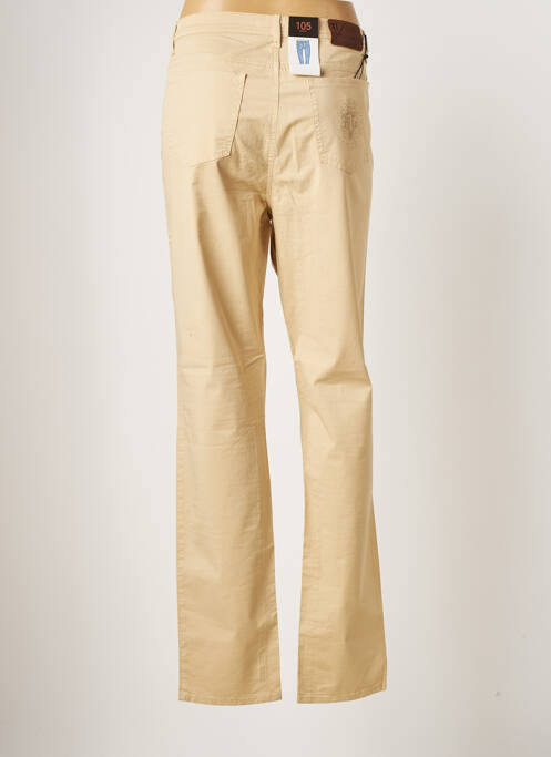 Pantalon droit fermeture zippée sous rabat boutonné taille normale beige TRUSSARDI JEANS femme