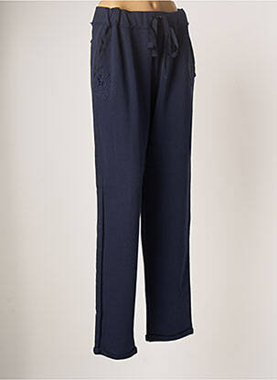 Pantalon droit stretch taille normale bleu ELENA MIRO femme