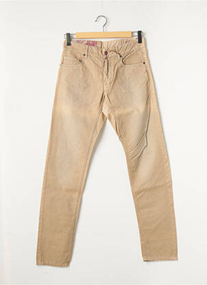Pantalon slim fermeture zippée sous rabat boutonné taille normale beige JOE SAN homme