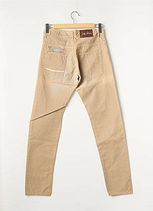 Pantalon slim fermeture zippée sous rabat boutonné taille normale beige JOE SAN homme
