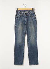 Jeans coupe droite broderie rivets taille basse bleu LEVIS femme