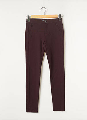 Pantalon chino fermeture zippée sous rabat boutonné taille normale rouge TOMMY HILFIGER femme