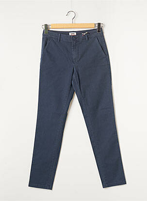 Pantalon chino fermeture zippée sous rabat boutonné taille normale bleu TOMMY HILFIGER femme