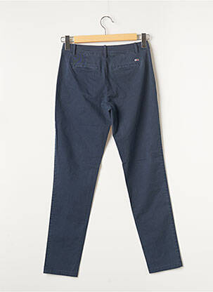 Pantalon chino fermeture zippée sous rabat boutonné taille normale bleu TOMMY HILFIGER femme