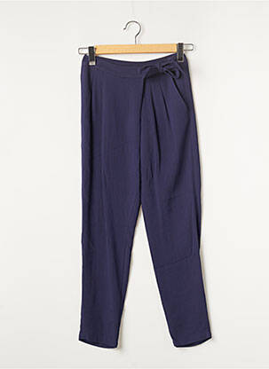 Pantalon droit fermeture zippée sous rabat boutonné taille normale bleu COMPTOIR DES COTONNIERS femme