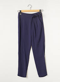 Pantalon droit fermeture zippée sous rabat boutonné taille normale bleu COMPTOIR DES COTONNIERS femme