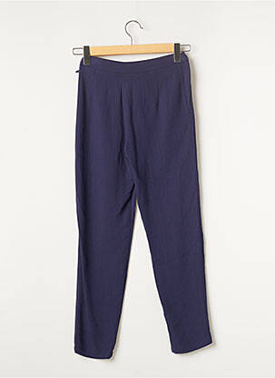 Pantalon droit fermeture zippée sous rabat boutonné taille normale bleu COMPTOIR DES COTONNIERS femme