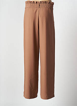Pantalon large fermeture zippée sous rabat boutonné taille normale marron PEACE N'LOVE femme
