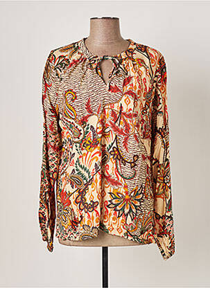 Blouse imprimé fantaisie manches longues orange GEISHA femme
